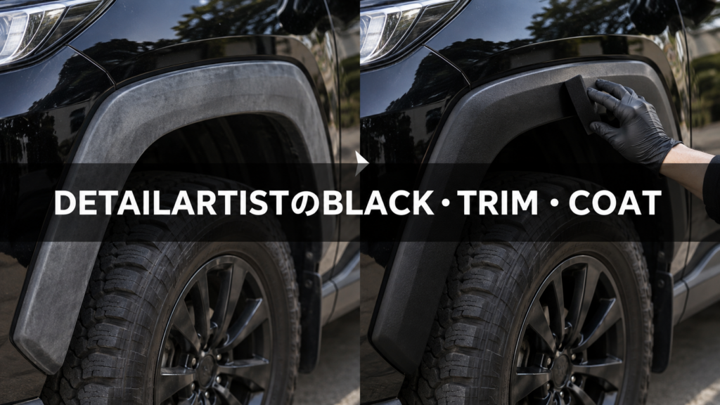 DETAILARTISTのBLACK・TRIM・COAT！使い方と樹脂の注意点の結論を示す手書き図解