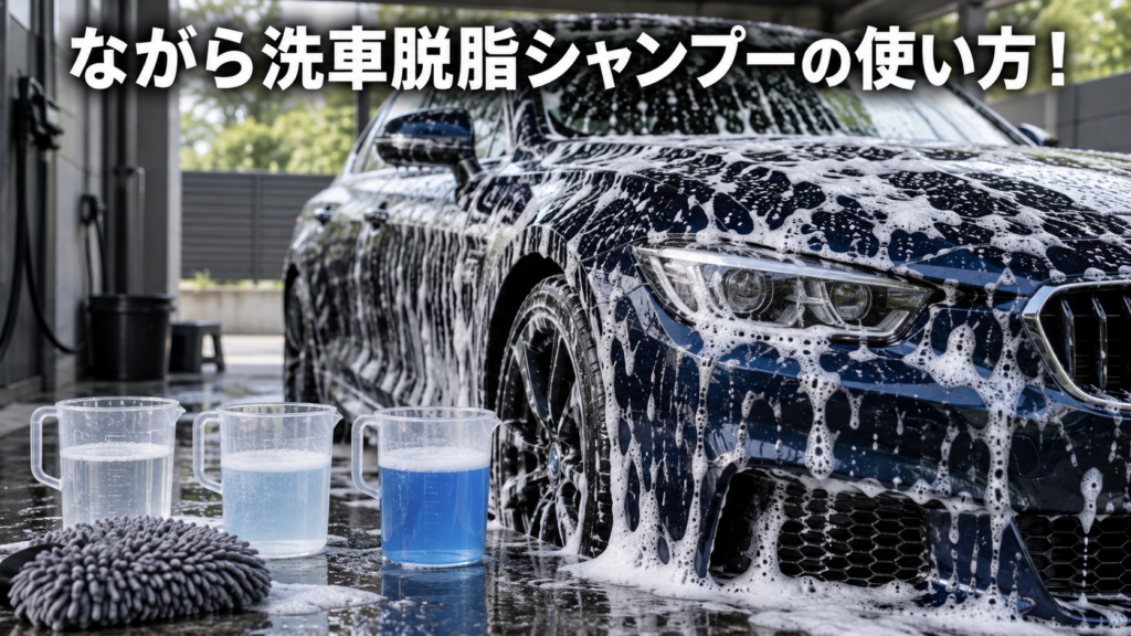 ながら洗車脱脂シャンプーの使い方！希釈・評判・注意点を徹底解説の結論を示す手書き図解