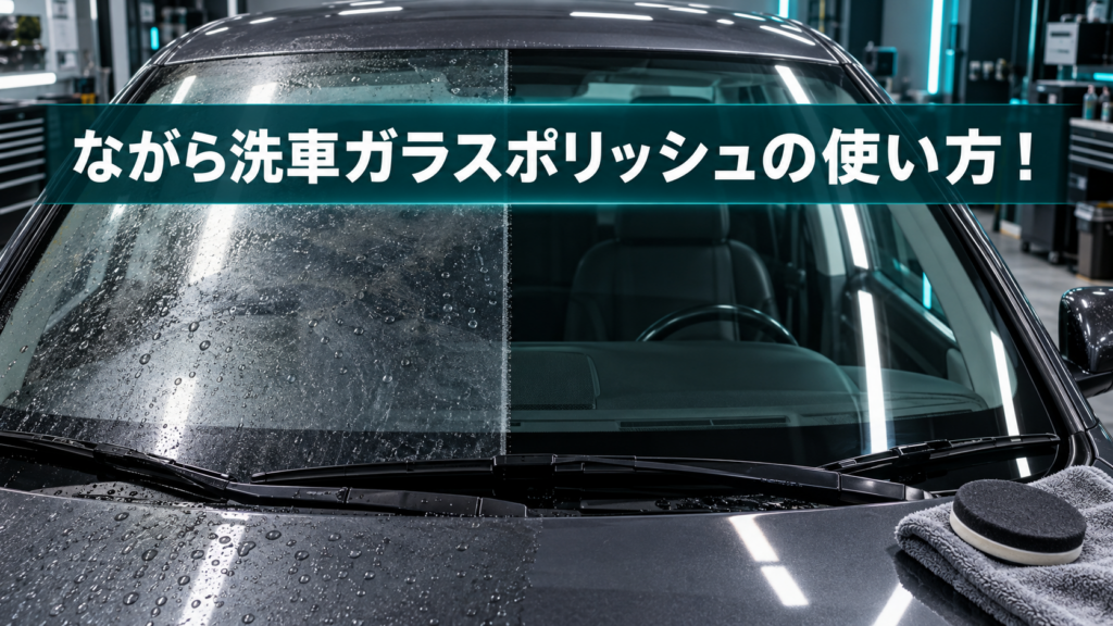 ながら洗車ガラスポリッシュの使い方！油膜・ウロコ除去と注意点を解説の結論を示す手書き図解