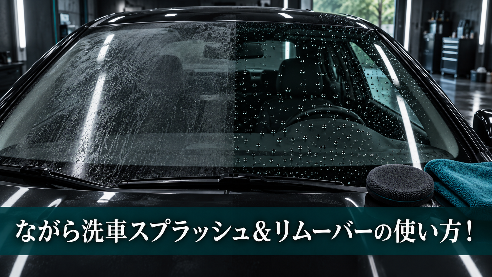 ながら洗車スプラッシュ＆リムーバーの使い方！撥水施工と注意点を解説の結論を示す手書き図解